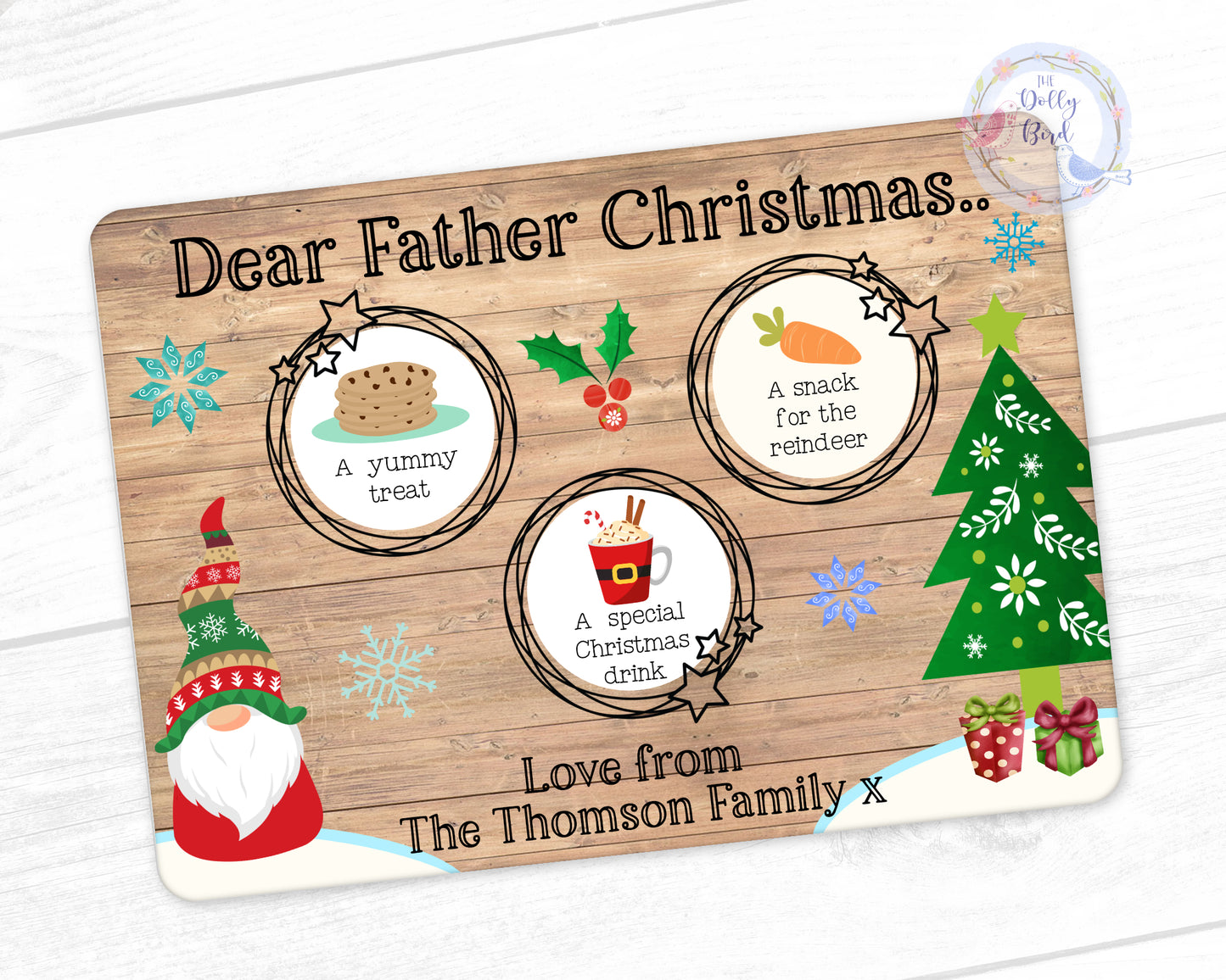 Personalised Treats For Father Christmas Board, Nordic Christmas, Personalised Christmas Eve Treat Board, Personalised Treats For Santa Board, Father Christmas Treats Board, Christmas Eve Plate, Rudolph