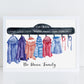 Family Coat Hook Print, Family Coat Hooks Personalised Framed Print, Personalised Family Print, New Home Gift, Family Name Print