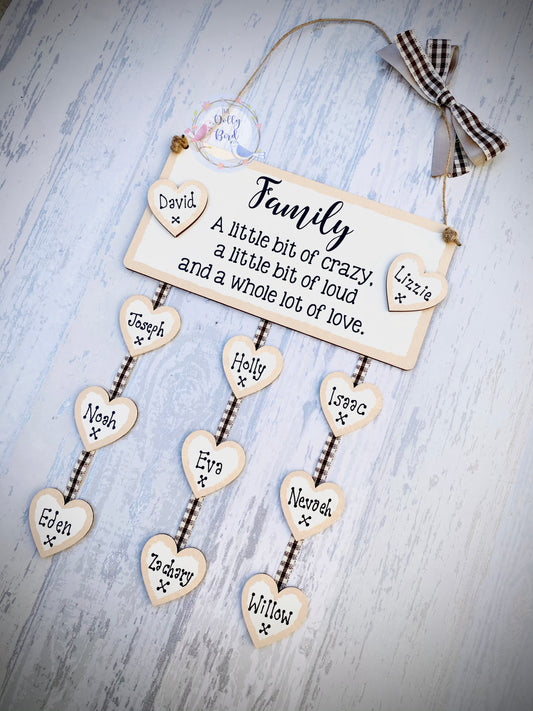 Personalised Family Quote Wooden Hanging Plaque