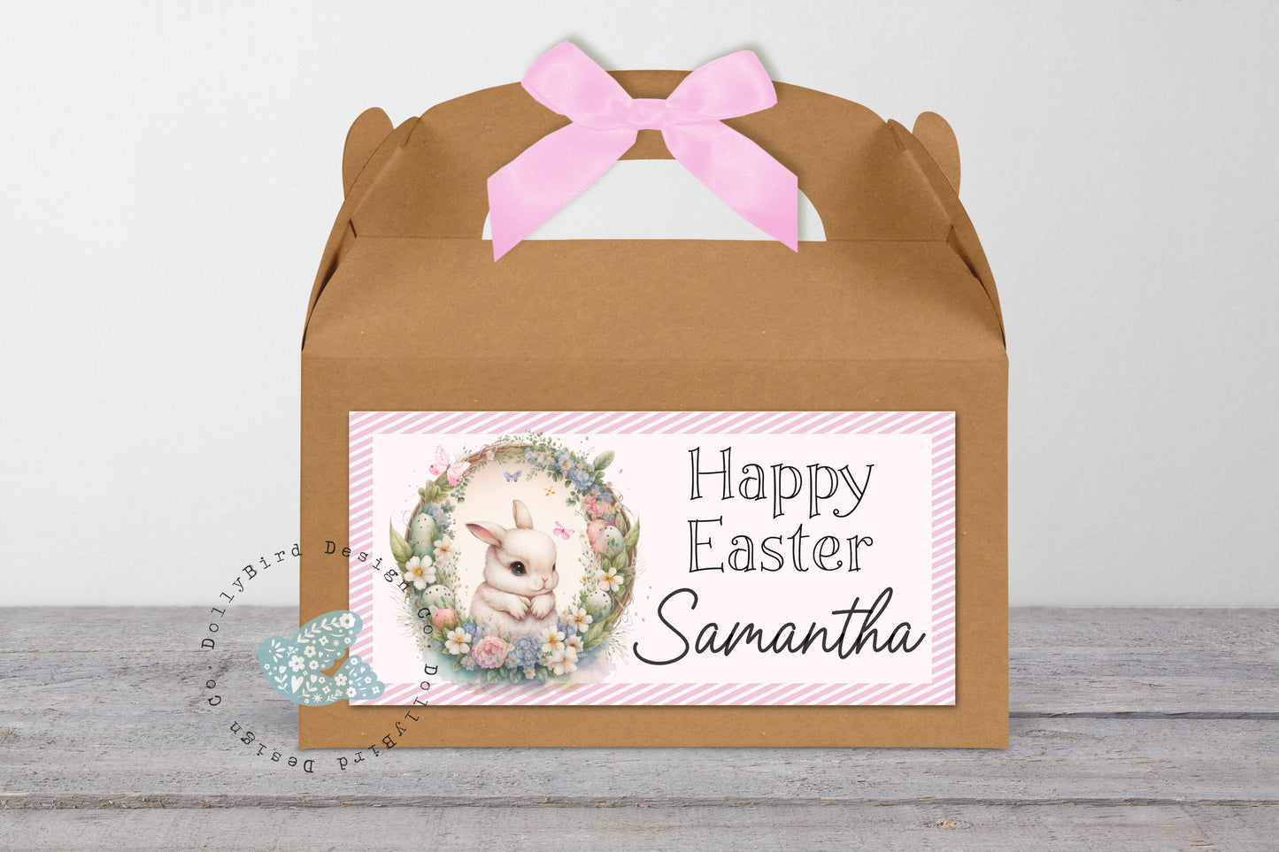 Personalised Easter Gift Box, Easter Treat Gift Bag, Personalised Easter Activity Box, Rabbit Easter Gift Box, Fillable Easter Bunny Giftbag