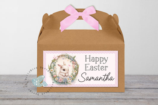 Personalised Easter Gift Box, Easter Treat Gift Bag, Personalised Easter Activity Box, Rabbit Easter Gift Box, Fillable Easter Bunny Giftbag