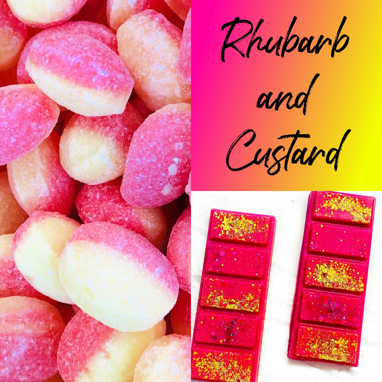 Rhubarb and Custard Sweet Scented Wax Melt Snap Bar