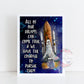 Space Rocket - All Dreams Can Come True Quote A4 Print.