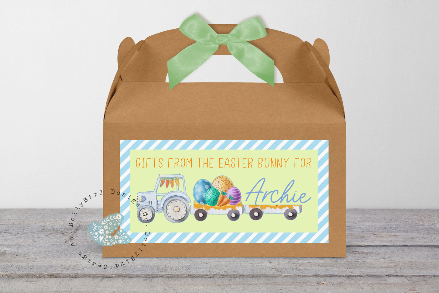 Personalised Easter Gift Box, Easter Treat Gift Bag, Personalised Easter Activity Box, Rabbit Easter Gift Box, Fillable Easter Bunny Tractor