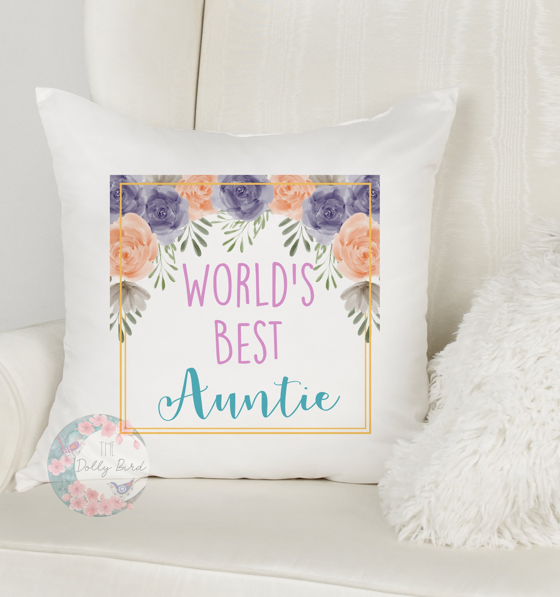 Worlds Best Auntie pillow Cushion, Auntie Cushion, Auntie Gift, Auntie Birthday, Auntie Christmas, New Auntie Gift, Home Decor, personalised Pillow