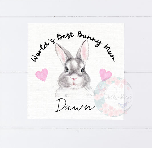 Personalised Worlds Best Bunny Mum Card