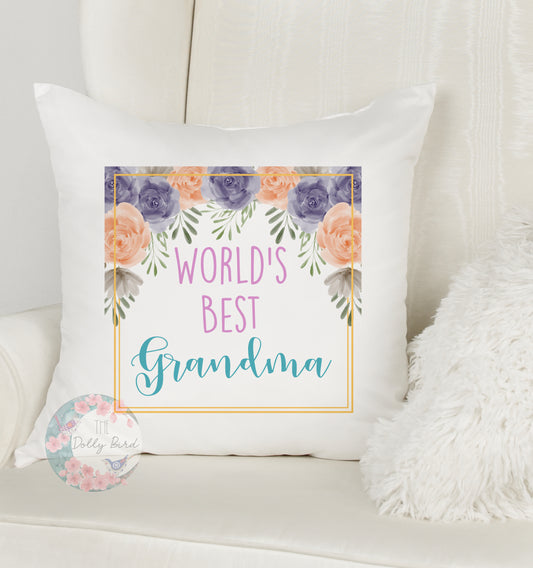 Worlds Best Grandma pillow Cushion, Grandma Cushion, Grandma Gift, Grandma Birthday, Grandma Christmas, New Grandma Gift, Home Decor, personalised Pillow