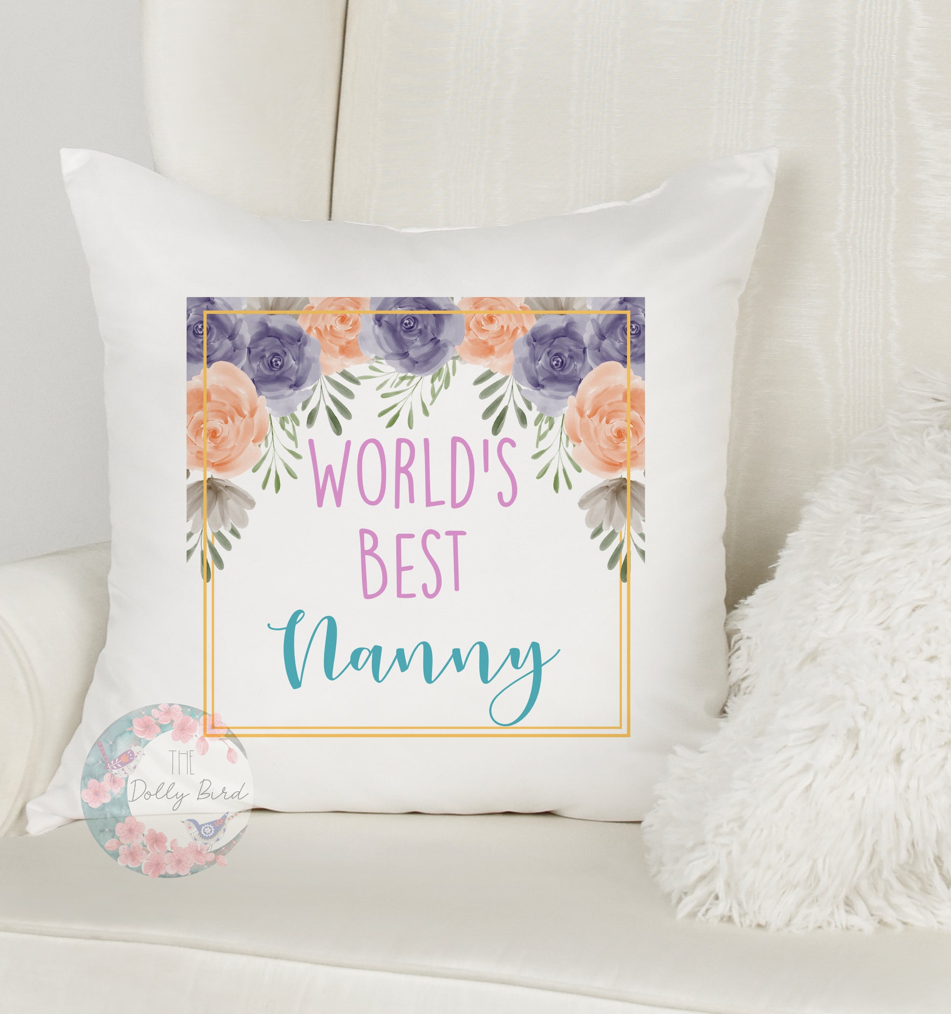 Worlds Best Nanny pillow Cushion, Nanny Cushion, Nanny Gift, Nanny Birthday, Nanny Christmas, New Nanny Gift, Home Decor, personalised Pillow